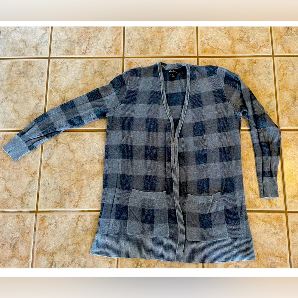 Eddie Bauer Cardigan Sweater Long Sleeve  Womens Large Gray